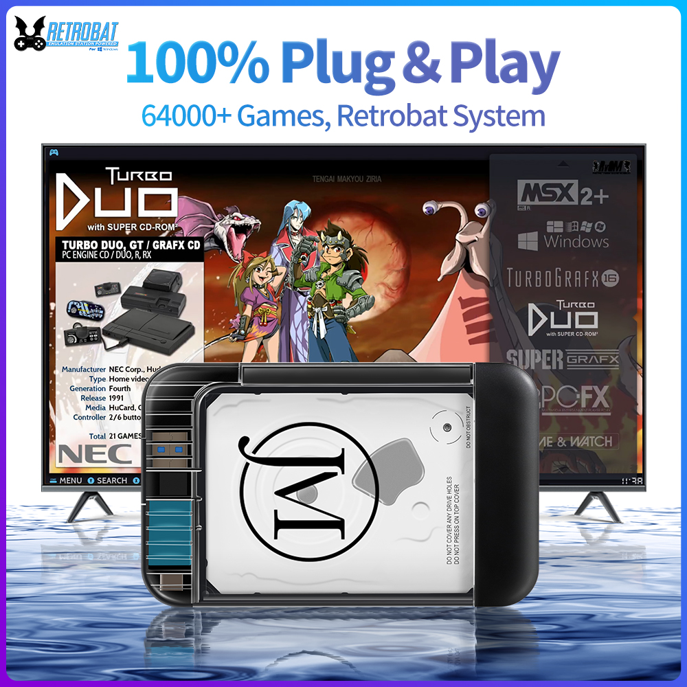 Retro Gaming Ps2 - RETROBAT Portable 500G Gaming HDD Consoles