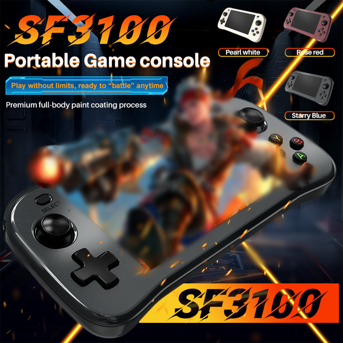 Retro Gaming Device - SF3100 Portable Handheld Game Player IPS