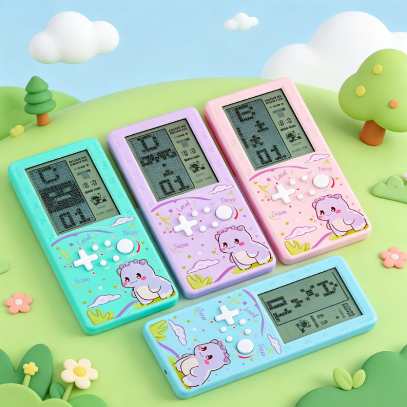 Retro Gaming Device - Cute Dinosaur Print Game Console Pastel