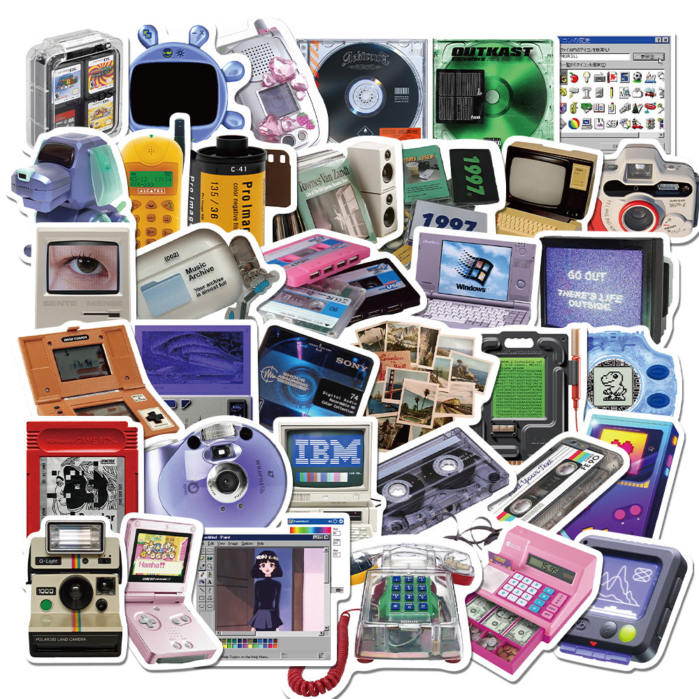 Retro Gaming Aesthetic - 10/30/50pcs Retro Cute Phone Computer Game