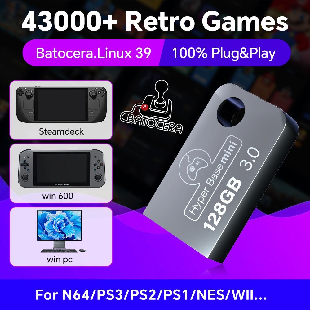 Retro Gaming Ps2 - Batocera 128G USB Flash Drive For