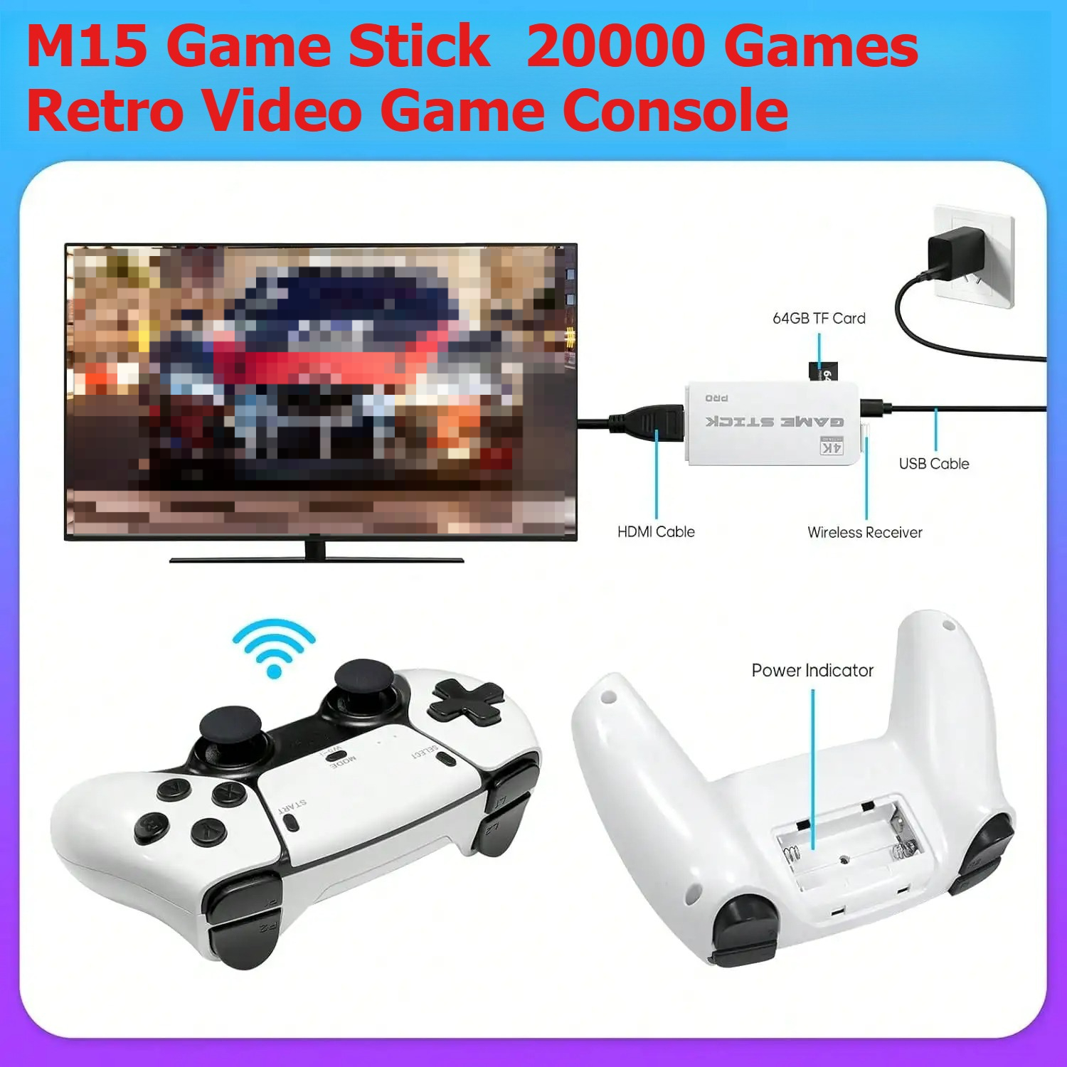 Retro Gaming Device - M15 Retro Video Game Console 2.4G