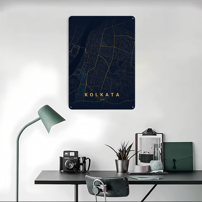 Kolkata India Map Art Tinplate - Retro Gaming India recensione e prezzo