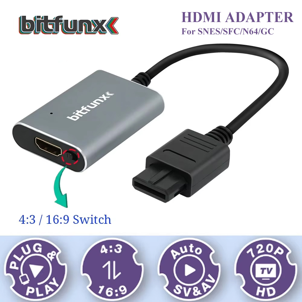 Bitfunx 720P Svideo / AV To HD - Retro Gaming Aesthetic recensione e prezzo
