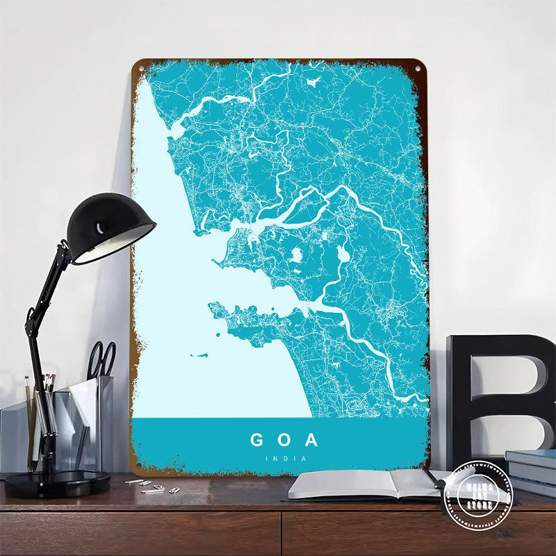 Goa India Map Print Poster Cus - Retro Gaming India recensione e prezzo