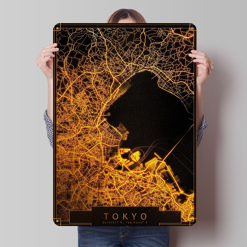 Tokyo City Gold Poster Wall Ar - Retro Gaming Tokyo recensione e prezzo