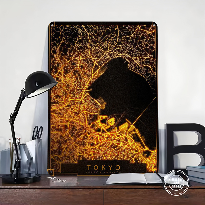Tokyo City Gold Poster Wall Ar - Retro Gaming Tokyo recensione e prezzo